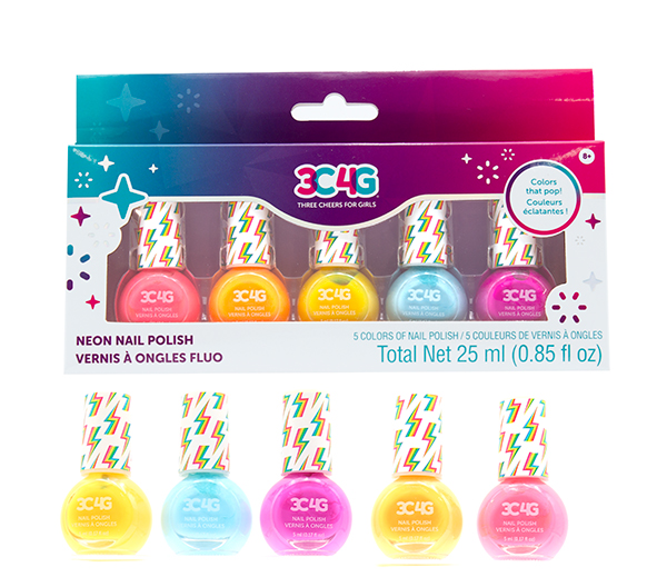 3C4G: Neon Nail Polish 5pk | O.K.K. Trading, Inc.