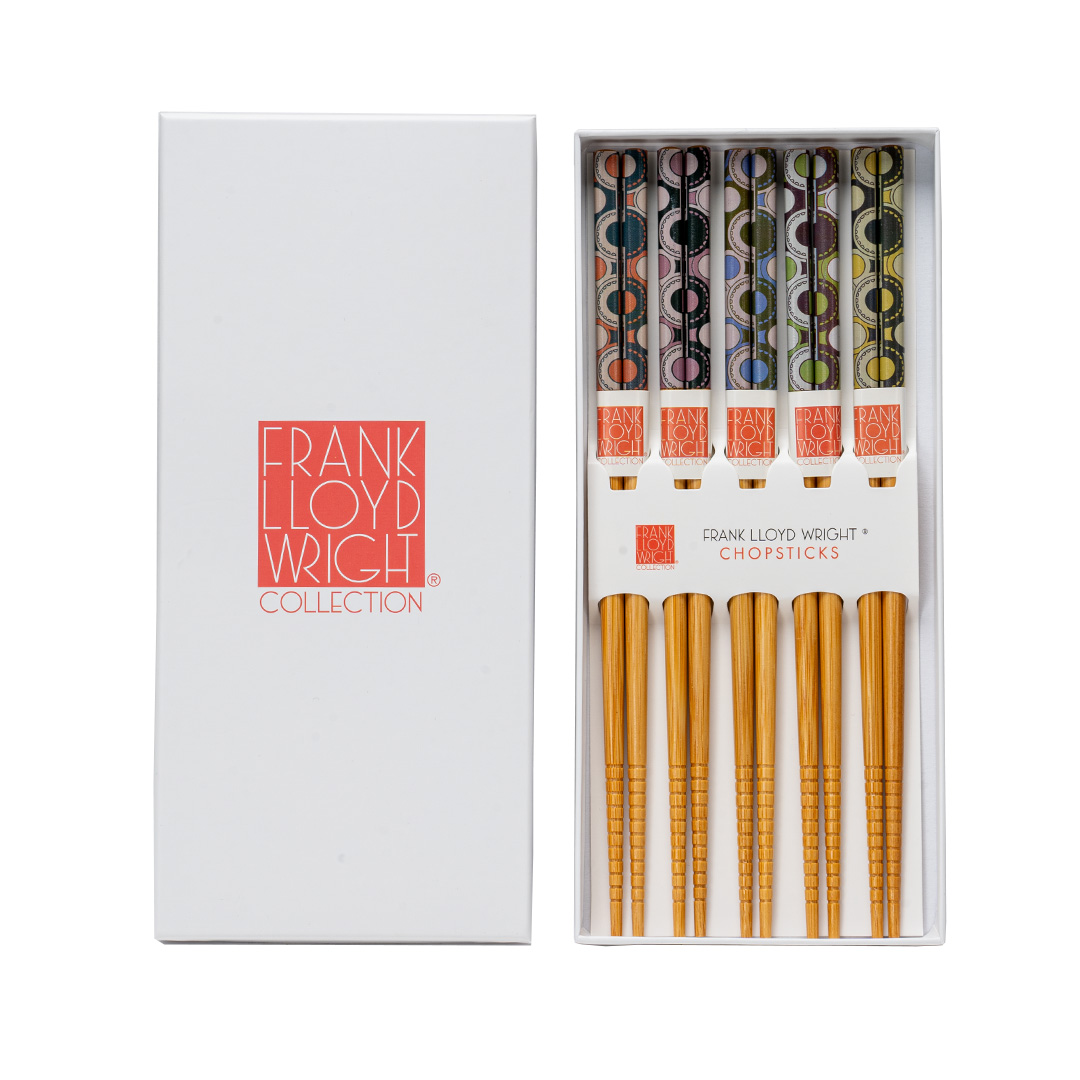 ゆうぎりのお品☆John Chamberlain Choices FLW IMPERIAL HOTEL OYA CARVING 5 PC CHOPSTICKS SET (10/100