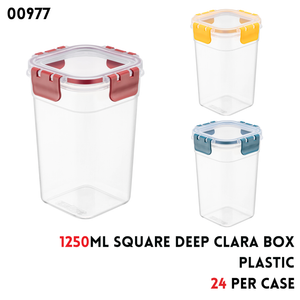 Square Deep Clara Box 1250ml, Plastic