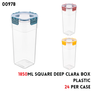 Square Deep Clara Box 1850ml, Plastic