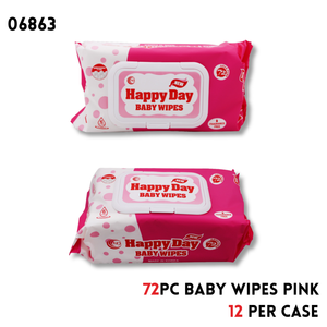 BABY WIPE PINK 72PC