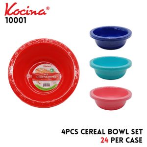 4pcs Cereal Bowl Set - Assorted Colors 7" x 3"