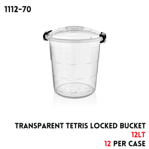 Transparent Tetris Locked Bucket (12 Lt)