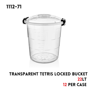 Transparent Tetris Locked Bucket (22 Lt)