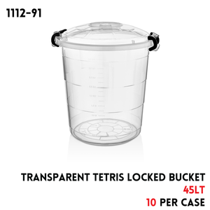 Transparent Tetris Locked Bucket (45Lt)