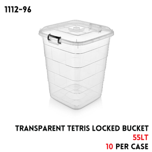 Trasnparent Tetris Square Bucket Box  55Lt