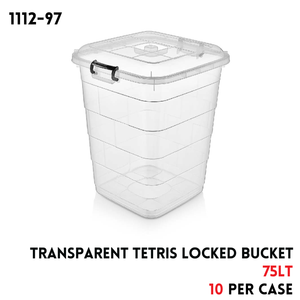Trasnparent Tetris Square Bucket Box  75Lt