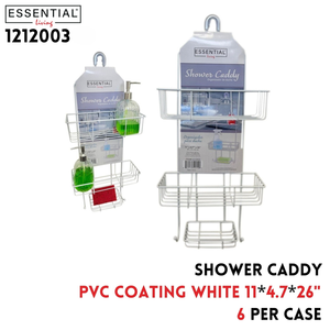Shower Caddy PVC Coating white Color, Size:11"Lx5"Wx26"H