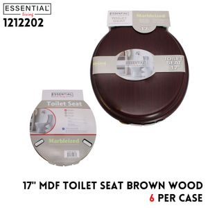 17" MDF Toilet Seat Brown Wood