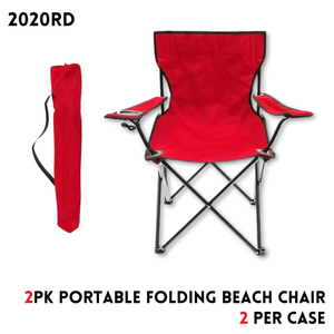 Portable Folding Beach Chair - Red