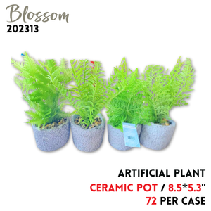Artificial plant 8.5X3.5 " CERAMIC POT