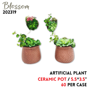 Artificial plant 5.5x3.5" ceramic pot