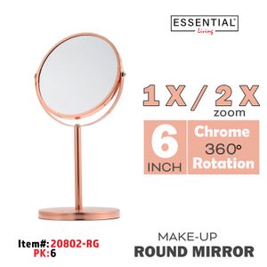 Fix Red Bronze Plated Standing Mirror, Mirror Dia 17cm
