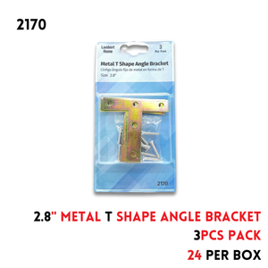 2.8" Metal T Shape Angle Bracket 3 Pcs Pack