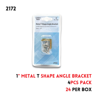 1" Metal T Shape Angle Bracket 4Pcs Pack