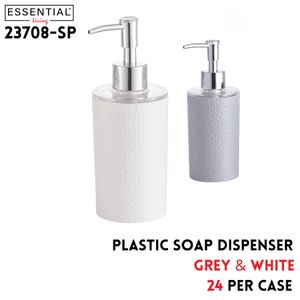 Plastic Soap Dispenser, 2 Clrs Asst: Grey&White