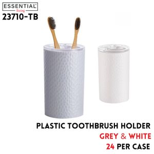 Plastic Toothbrush Holder, 2 Clrs Asst: Grey&White