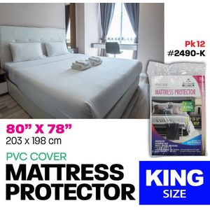 King PVC Zippered Mattress Cover - 12" deep
