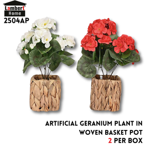 2PK ARTIFICIAL Geranium Plant 2 COLORS