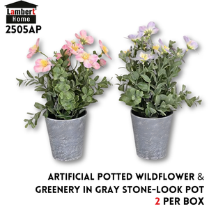 2PK Artificial Potted Wildflower  2 COLOR