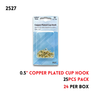 Copper Plated Cup Hook 0.5" 25Pcs Pack