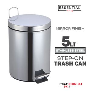 5L S/S Steel Pedal Bin, 20.5x20.5x27cm