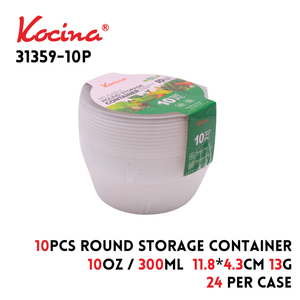 10pk. 300ml Round Storage Container 11.8*4.3cm 13g