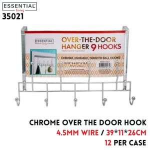 Chrome Over-the-Door Hook, Size: 39x11x26cm, 4.5mm Wire