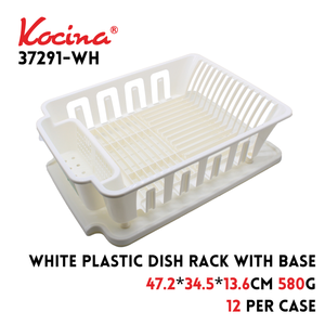 White Plastic Dish Rack with Base