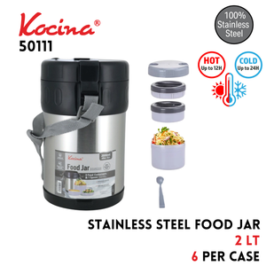 2Lt Stainless Steel Food Jar