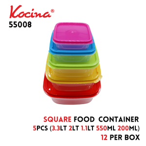 5pcs.Food Container Square. Plastic