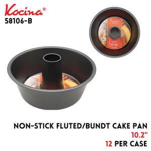 10.2" Non-Stick Fluted/Bundt Cake Pan