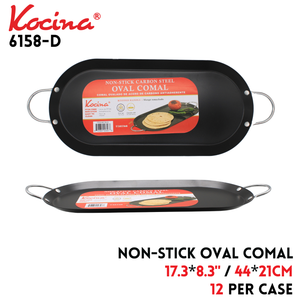 17.3x8.3" Non-Stick Oval Comal w Handles