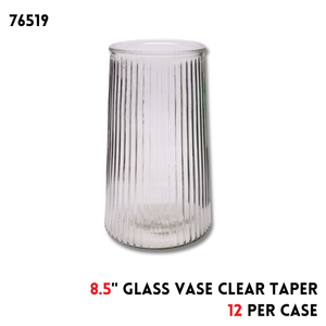 Glass Vase 8.5inch Clear Taper