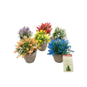 Art.4in.Flower Plant w.Ceramic Vase Asst.