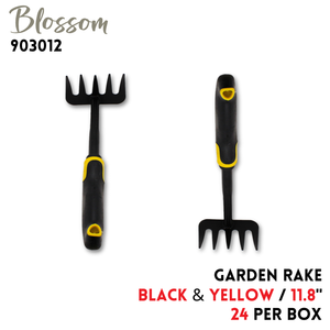 Hand Garden Rake with yellow handle 30CM