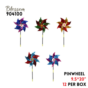 Pinwheel, D9.5"*H20", PET, Asstd 5 colors