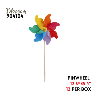Pinwheel, D12.6"*H35.4", PP+Wood, Asstd colors