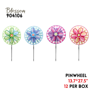 Pinwheel, D13.7"*H27.5", Cloth+Glass Fiber, Asstd colors