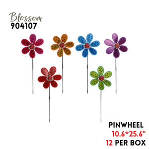 Pinwheel, D10.6"*H25.6", Plastic, Asstd colors