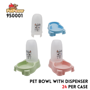 Pet Bowl w/ Dispenser, Plastic