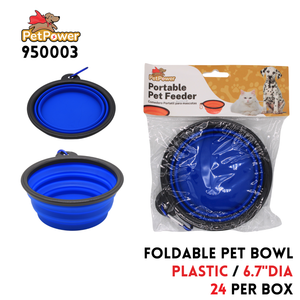 Foldable Pet Bowl, Dia 6.7", Plastic