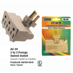 3 Outlet Groounding Swivel Ad