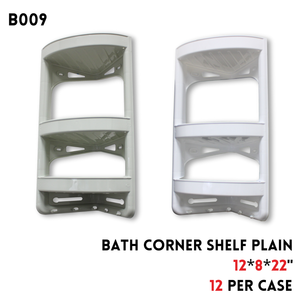 Bath Corner Shelf Plain, 8"x12"x22"
