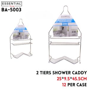 2 Tiers Shower Caddy,Size: 25x9.5x45.5cm