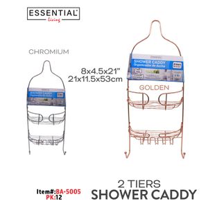 Shower Caddy,Size:21x11.5x53cm, Chromium&Golden