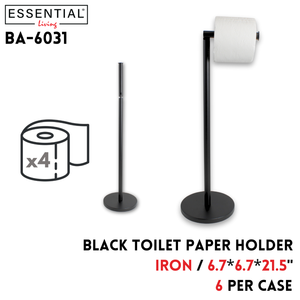 Toilet Paper Holder, black, 6.7"x6.7"x21.5"