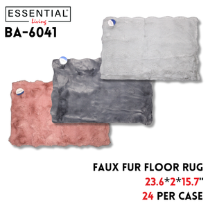 Fuax Fur Floor Rug, Plain Color, Pile 15.7*2.0*23.6" Inch
