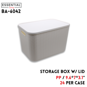 Storage Box With Lid,9.6"x7"x3.1", PP