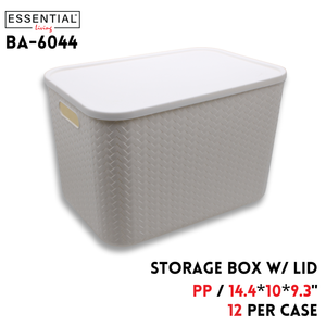Storage Box With Lid,14.4"x10"x9.3", PP